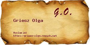 Griesz Olga névjegykártya